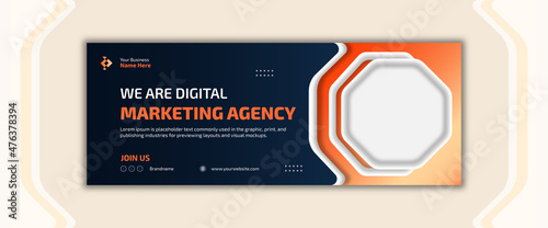 Digital marketing web and Facebook cover social media post banner template design