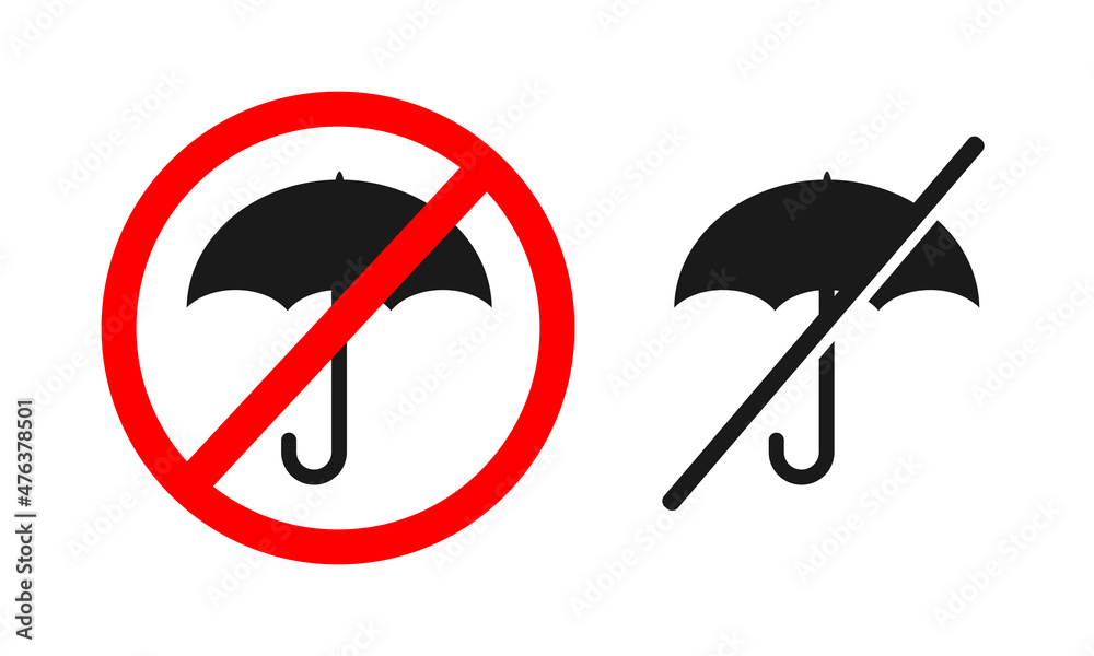 No umbrella symbol. Umbrella prohibited. Illustration vector Stock Vector Adobe Stock