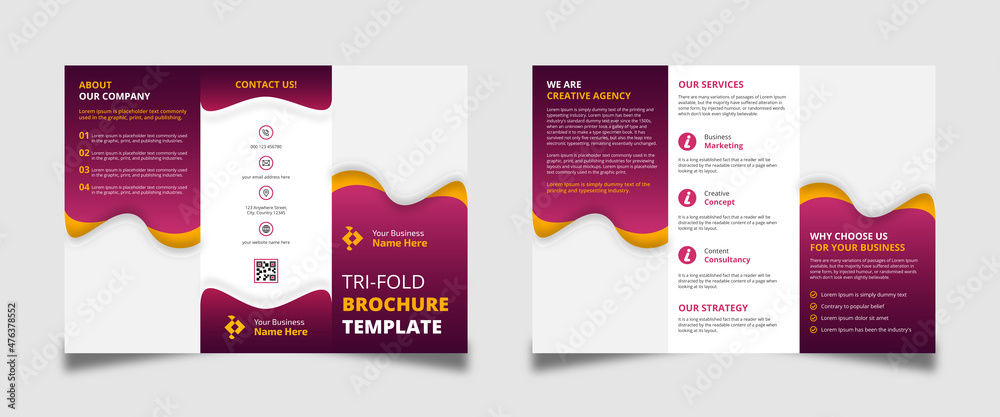 Business trifold brochure template design 
