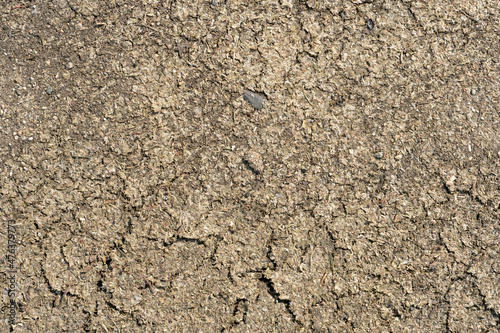 cracks on dry ground. Drought due to lack of precipitation. Poor harvest due to lack of moisture in the soil. An empty background and the texture of a weathered earth.