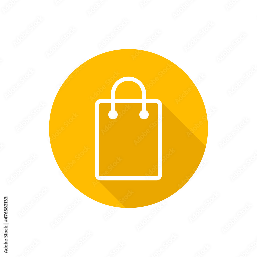 Shopping bag flat icon with shadow Shopping bag flat icon with shadow
