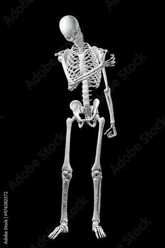 Human skeleton with shoulder pain © Dr_Microbe