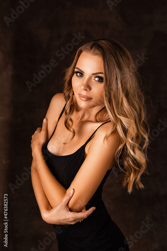 Portrait of a girl on a dark background