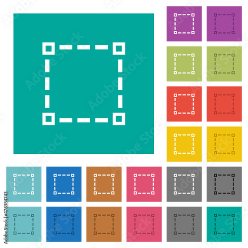 Selection tool outline square flat multi colored icons