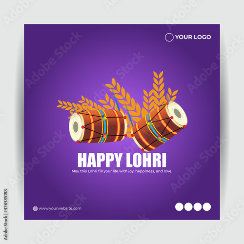 Vector illustration of Happy Lohri