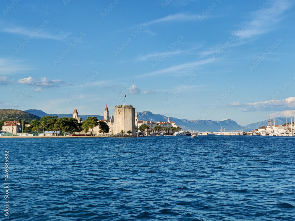 Trogir marine port, historic town in Croatia, Mediterranean Adriatic sea