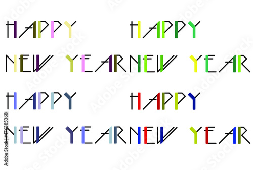 年賀状用HAPPY NEW YEAR(色変更可能)