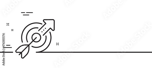 Target aim line icon. Financial Target sign. Business objective symbol. Minimal line illustration background. Target line icon pattern banner. White web template concept. Vector