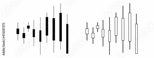 Stock market candlestick chart vector template. 