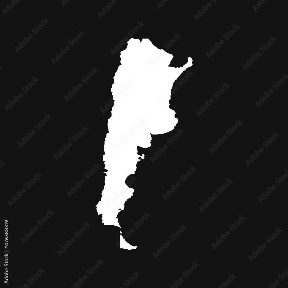 Argentina map on black background Argentina map on black background