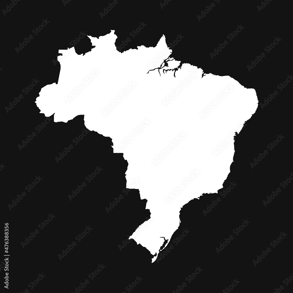 Brazil map on black background