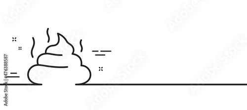Feces line icon. Pets excrement sign. Poop or turd symbol. Minimal line illustration background. Feces line icon pattern banner. White web template concept. Vector