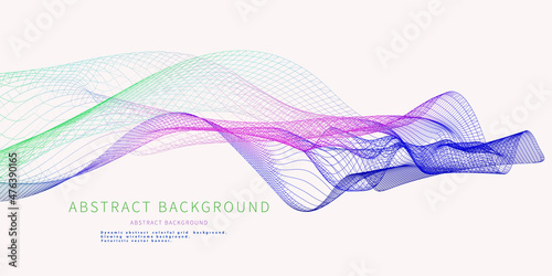 Abstract technology background with wavy color grid isolated. Computing concept. Banner for business, science and technology.