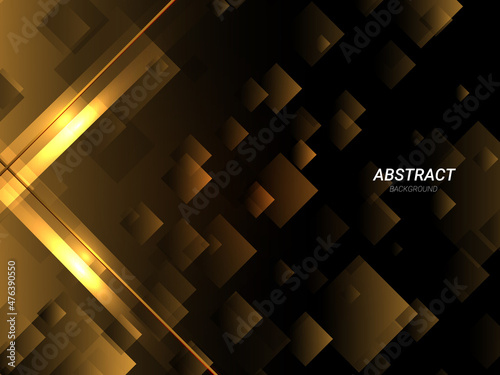Abstract geometric gold technology luxury dynamic shape modern pattern background