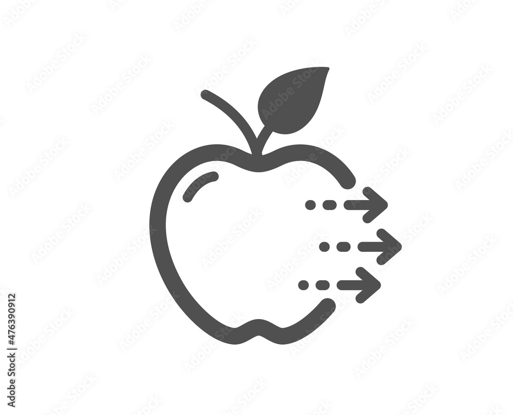 Food delivery icon. Apple fruit sign. Catering service symbol. Classic flat style. Quality design element. Simple food delivery icon. Vector Food delivery icon. Apple fruit sign. Catering service symbol. Classic flat style. Quality design element. Simple food delivery icon. Vector