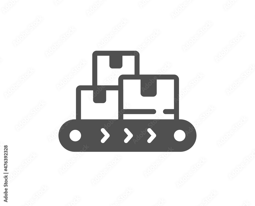 Wholesale goods icon. Warehouse boxes belt sign. Logistic inventory symbol. Classic flat style. Quality design element. Simple wholesale goods icon. Vector Wholesale goods icon. Warehouse boxes belt sign. Logistic inventory symbol. Classic flat style. Quality design element. Simple wholesale goods icon. Vector