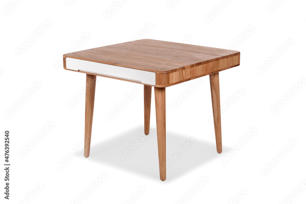 oak table on white bakground oak table on white bakground