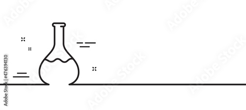 Chemistry lab line icon. Laboratory flask sign. Analysis symbol. Minimal line illustration background. Chemistry lab line icon pattern banner. White web template concept. Vector