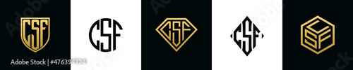 Initial letters CSF logo designs Bundle