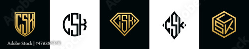 Initial letters CSK logo designs Bundle photo