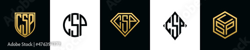 Initial letters CSP logo designs Bundle