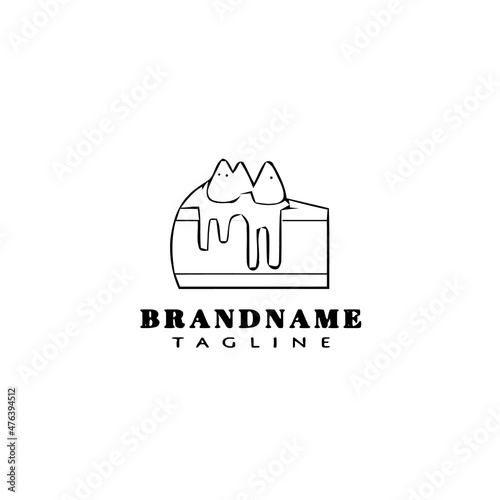 cake logo cartoon design symbol icon black unique vector illustration