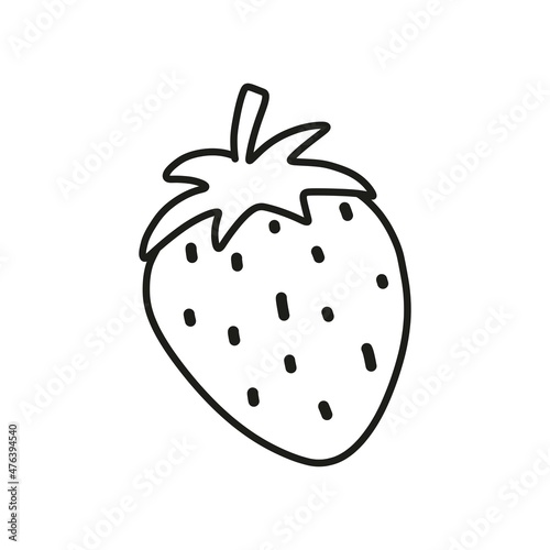 Hand drawn Strawberry icon. Vector illustration Strawberry in doodle style. For brochures, banner, restaurant menu and market.