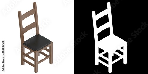 3D rendering illustration of a chair