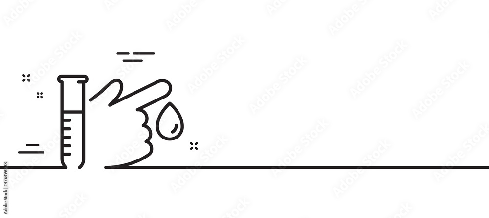Blood donation line icon. Medical analyzes sign. Pharmacy medication symbol. Minimal line illustration background. Blood donation line icon pattern banner. White web template concept. Vector Blood donation line icon. Medical analyzes sign. Pharmacy medication symbol. Minimal line illustration background. Blood donation line icon pattern banner. White web template concept. Vector