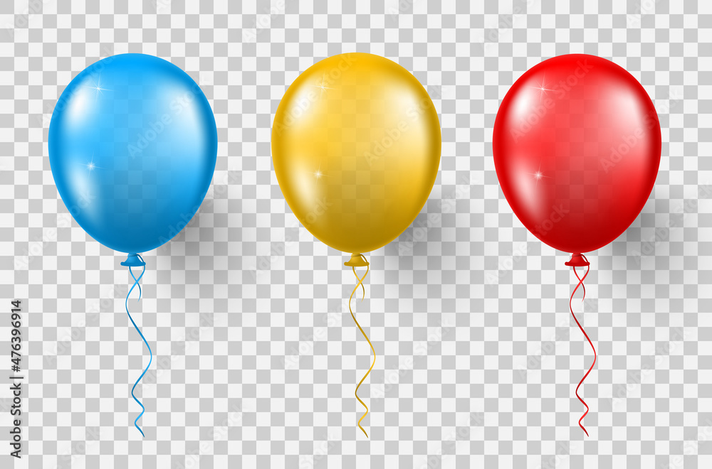 Set of multicolored transparent balloons. Set of multicolored transparent balloons.