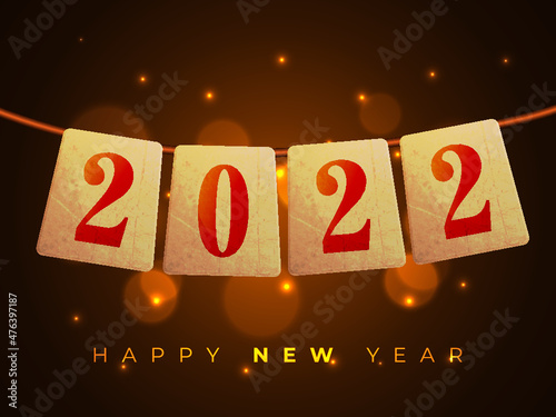 2022 on hanging card for new year celebration