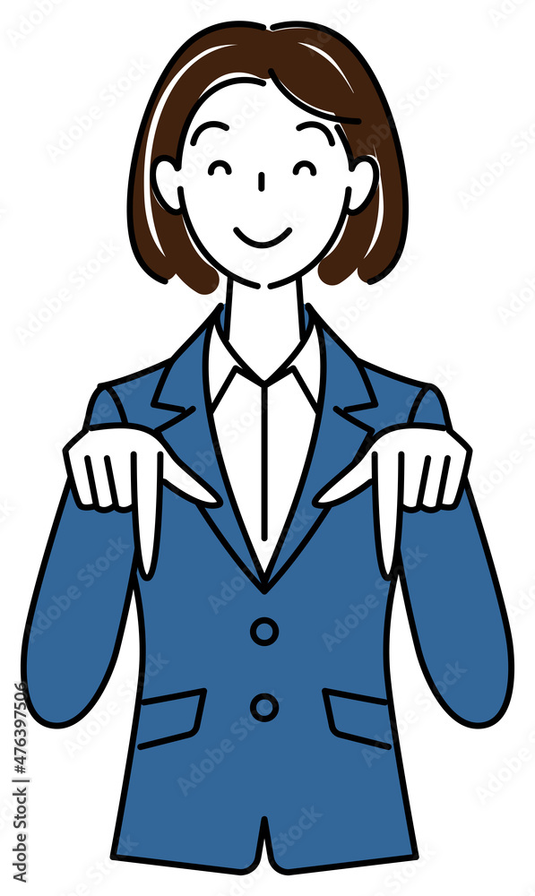 笑顔で下の方向を指で指しているスーツ姿の可愛いい女性 ビジネスパーソン イラスト ベクター
A pretty woman in a suit, smiling and pointing downward with her finger. Business person illustration vector 笑顔で下の方向を指で指しているスーツ姿の可愛いい女性 ビジネスパーソン イラスト ベクター
A pretty woman in a suit, smiling and pointing downward with her finger. Business person illustration vector