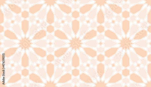 Geometric Islamic Seamless Pattern for decoration greeting card or interior. Vector Illustration.
