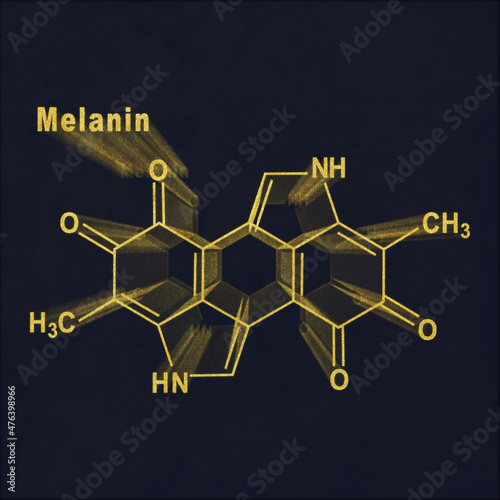 Melanin molecule, Structural chemical formula photo