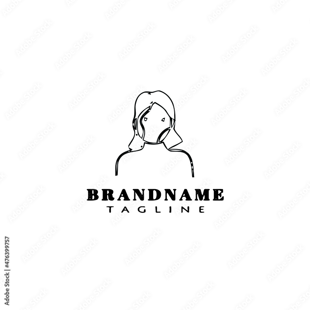 woman with problem skin logo cartoon icon design template black isolated vector illustration woman with problem skin logo cartoon icon design template black isolated vector illustration