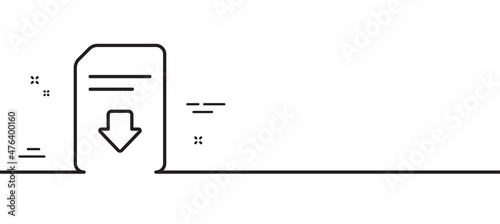 Download Document line icon. Information File sign. Paper page concept symbol. Minimal line illustration background. Download file line icon pattern banner. White web template concept. Vector