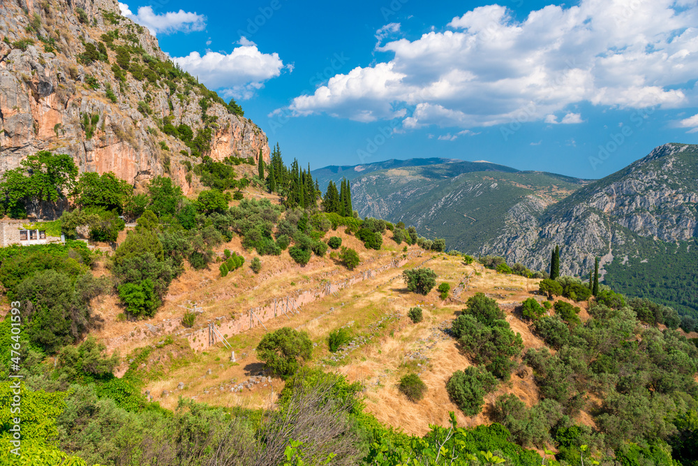 Mountain landscape. View of a green mountains on a sunny, spring day (Peloponnese, Greece) Mountain landscape. View of a green mountains on a sunny, spring day (Peloponnese, Greece)