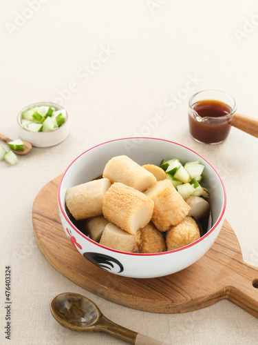 Pempek, Empek-Empek, Pempek Palembang is a traditional food from South Sumatra, Indonesia. This fish-based food is very popular. 
 photo