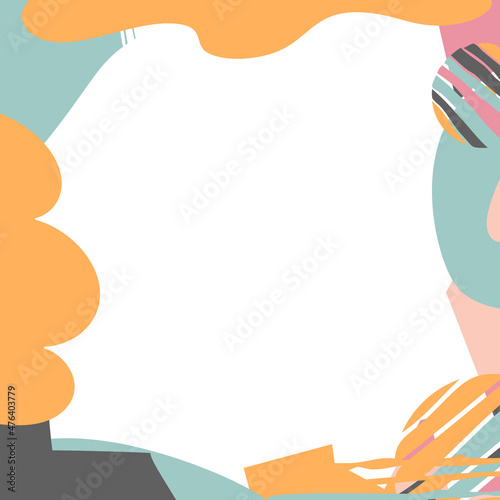 Abstract organic background. Very long rectangular layout. Smooth colored doodle shapes. Organic background for banner, sites, social network, brochure, web pages, apps, greeting card. Stock vector