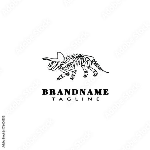 dinosaur logo cartoon icon design template black isolated vector illustration