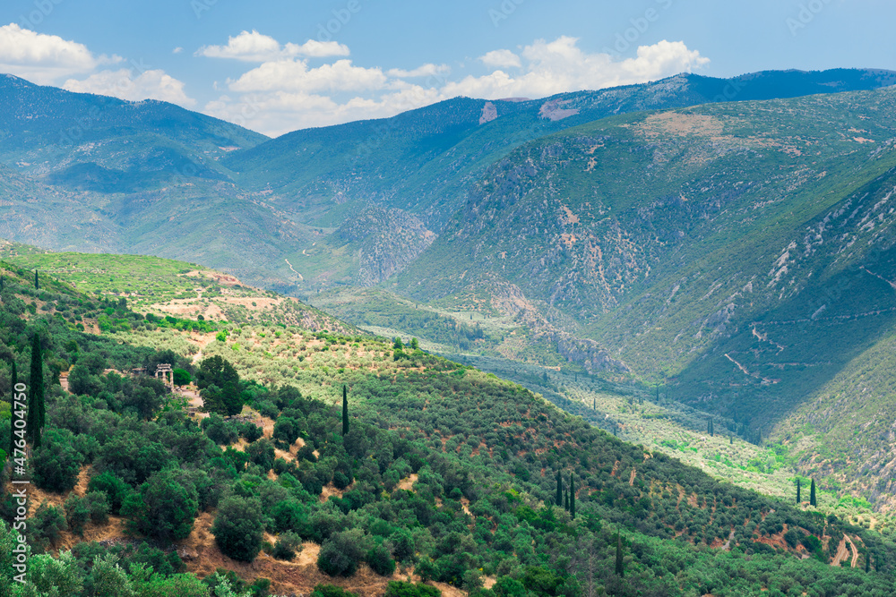 Mountain landscape. View of a green mountains on a sunny, spring day (Peloponnese, Greece) Mountain landscape. View of a green mountains on a sunny, spring day (Peloponnese, Greece)