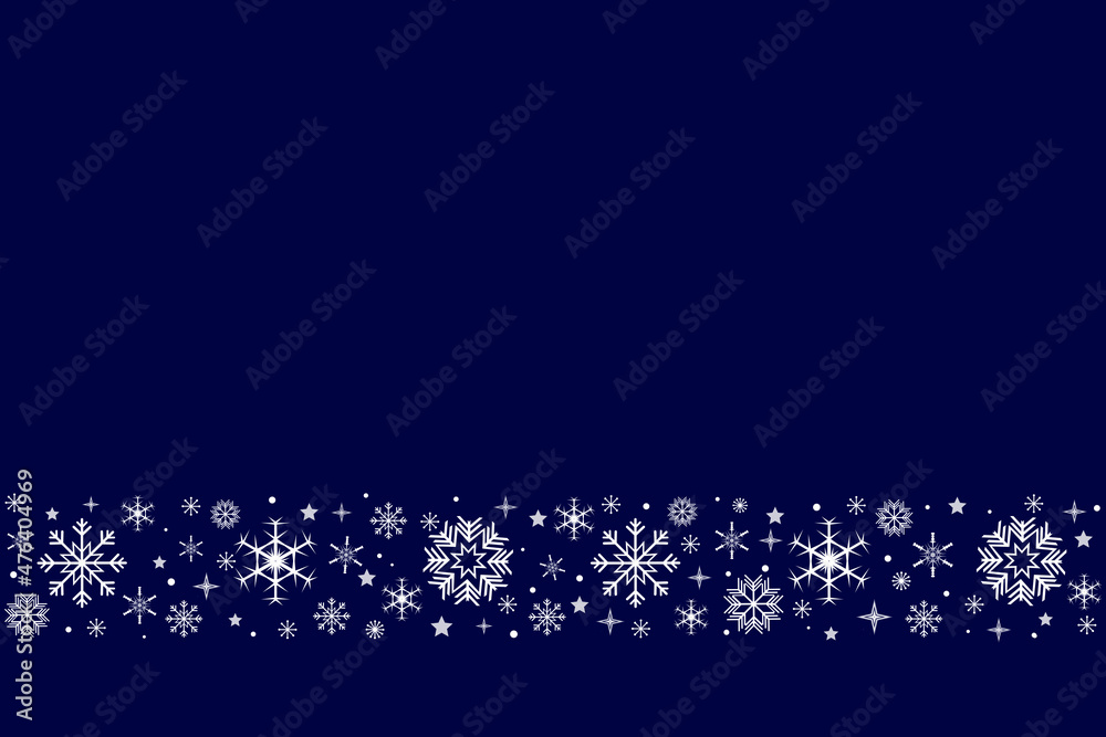 Snowflake Christmas design blue background. Snow background. Merry Christmas. Card with snowflakes. Winter. Happy holidays