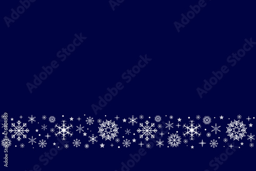 Snowflake Christmas design blue background. Snow background. Merry Christmas. Card with snowflakes. Winter. Happy holidays