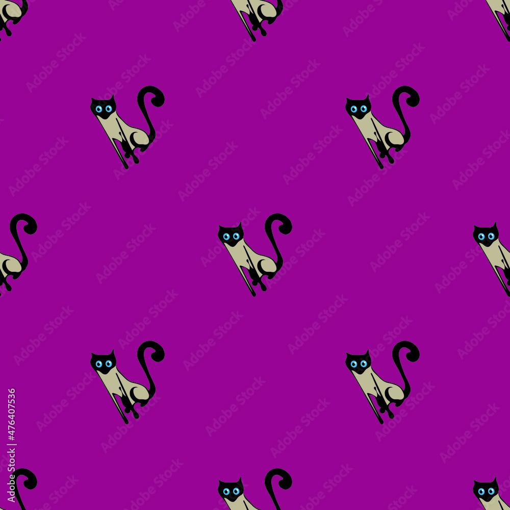 Seamless pattern with cute cats Seamless pattern with cute cats