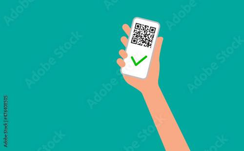 mano, codice qr, lascia passare