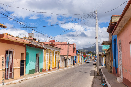 Traditional street at the old district of Trinidad. Cuba