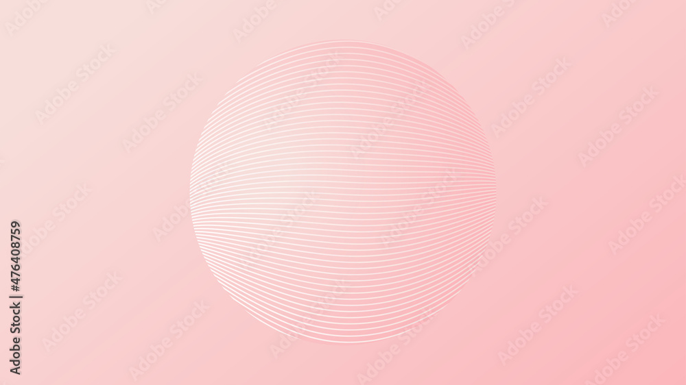 Pink poster with lines in a circle