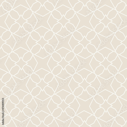 Background image with linear decorative ornament on a light beige background for your design projects, seamless pattern, wallpaper textures with flat design. Vector illustration