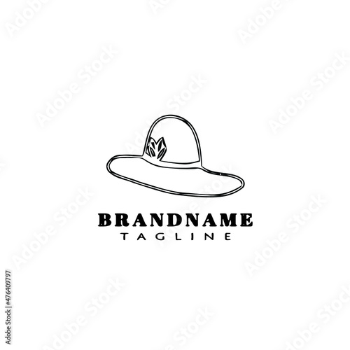 kentucky derby hats logo icon cartoon design template black isolated vector illustration