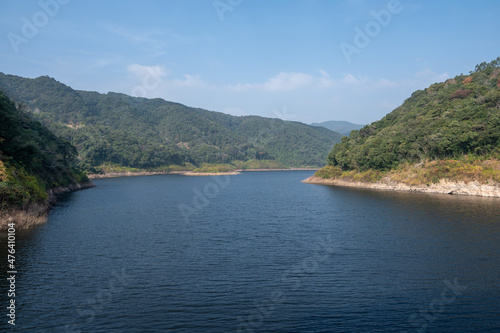 Forests and lakes under the blue sky